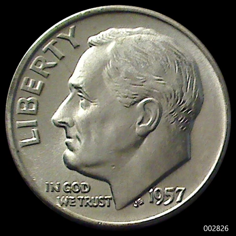 1957-D Roosevelt Dime (GEM ~ Brilliant & Uncirculated) Cover