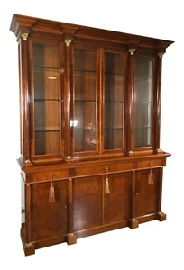 French Empire Style Custom Breakfront With Classical Brass Mounted Ormolu Column - Picture 1 of 12