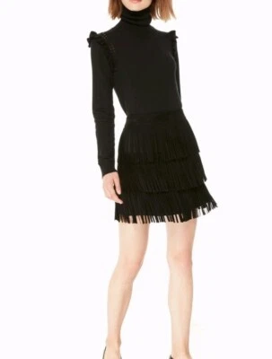 NUEVO SIN ETIQUETAS *AZUL* Kate Spade Daniele Gamuza Flecos Falda Azul $798 Foto 1 de 4