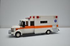 Ambulance City EMT Medic Truck Orange White Custom Model Built with LEGO® Bricks