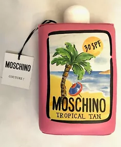 SS23 MOSCHINO Tropical Tan Clutch Pink Padded Nappa Leather Sunscreen 30SPF - Picture 1 of 13