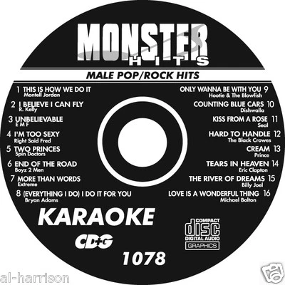   KARAOKE MONSTER HITS CD+G MALE POP/ROCK HITS  #1078 - Image 1 of 2