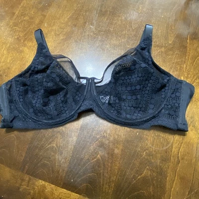 HSIA 胸罩女式 44D 蕾丝全覆盖钢圈无衬里支撑大码 — 第 1/4 张图片