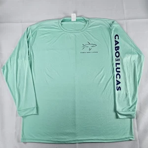 Salty Cabo Cabo San Lucas Mens XL Dri-Fit Tshirt Long Sleeve Light Blue READ⬇ - Picture 1 of 11