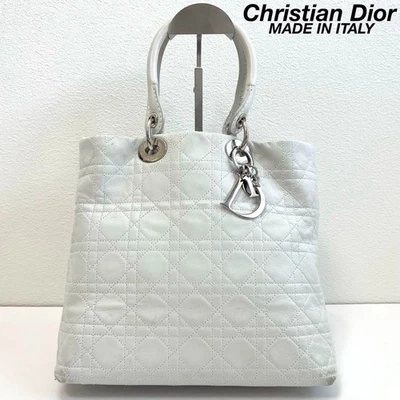 Christian Dior леди Dior кожи Cannage ручная сумка белый - Изображение 1 из 4