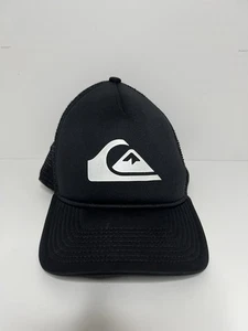 Quiksilver x New Era Black Mesh Trucker Hat Snapback Surf Skate Logo Cap - Picture 1 of 5