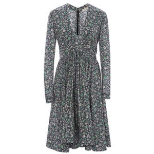 Rebecca Taylor Damen Gr. 2 LANGARM AUFWENDIGES GARTENKLEID V-Ausschnitt Stretch Strick - Bild 1 von 15