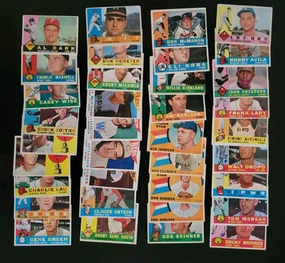 Tarjetas de béisbol 1960 Topps - 36 tarjetas vintage - con Rocky Bridges y Al Dark Foto 1 de 4