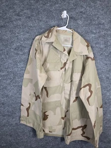 VINTAGE US Army Jacket Mens Large Long Desert Camo DCU Combat Coat Ripstop 90s - Picture 1 of 12