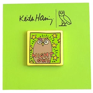 ⚡RARE⚡ KEITH HARING x OVO DRAKE Night Owl OVO Pin *BRAND NEW* JAPAN EXCLUSIVE 🦉 - Picture 1 of 4