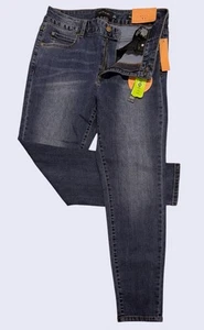 Tahari Kelly recycelter Denim Mid Rise Skinny Damenjeans 12/31 neu mit Etikett UVP $ 98,00 - Bild 1 von 12