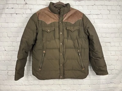 Penfield Trailwear Stapleton Leather Yoke Down Filled Green Puffer Jacket Sz XL - Image 1 of 4