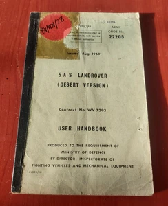 SAS LANDROVER DESERT VERSION ARMY MILITARY VEHICLE USER HANDBOOK - Picture 1 of 3