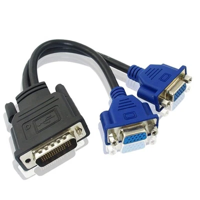 Cable adaptador de tarjeta de video divisor en Y DMS-59 pines macho a doble VGA hembra Foto 1 de 4