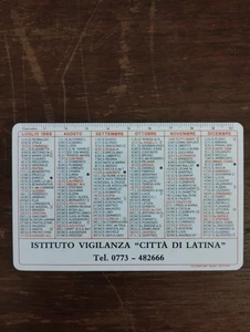 MINI CALENDARIO/RICHELLO DI CARTA ISTITUTO VIGILANZA CITTà DI LATINA 1988 - Foto 1 di 2