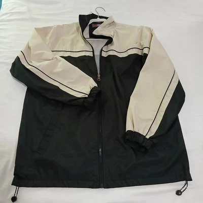 Kenpo Men's Small Full-Zip Windbreaker Cream/Black Long-Sleeved Adjustable Hem - Image 1 of 4