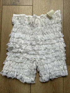 Vintage Pettipants Womens Medium White Bloomers Ruffled Lace Square Dancing - Picture 1 of 5
