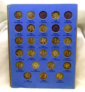 Mercury Head Dime Silver Collection In Album!  45 Coins Total!!! - NO RESERVE! - Picture 1 of 4
