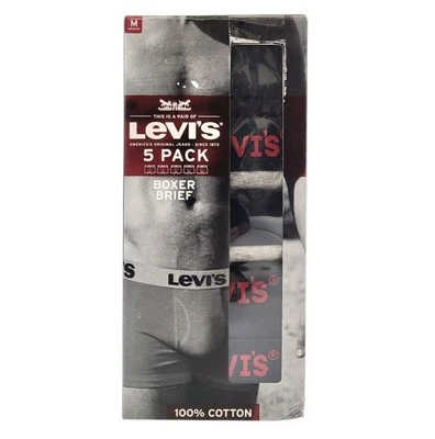 Levi's 5-Pack боксера бриф размер средний 100% первоклассный хлопок мухи спереди  - Изображение 1 из 3