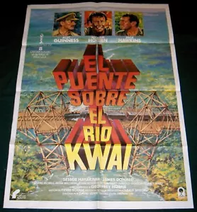 1957 The Bridge on River Kwai ORIGINAL SPAIN POSTER David Lean Alec Guinness - Imagen 1 de 1