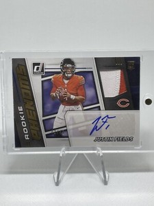 🔥JUSTIN FIELDS /49 RPA ROOKIE PHENOMS Jersey Patch AUTO 2021 DONRUSS Bears RC