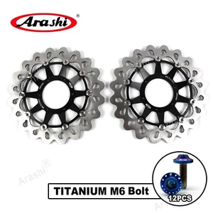 Front Brake Rotors & M6*20 Mounting Bolts For Honda CBR1000RR 2008 - 2016 09 BK - Picture 1 of 21