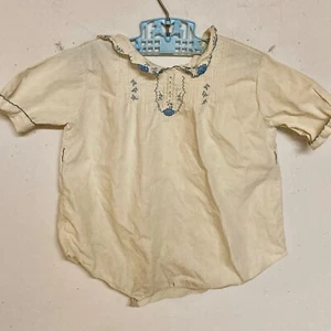 Vintage Antique Hand Sewn Baby Togs 1 pc Romper 3 MOS 'AS IS' - Picture 1 of 11