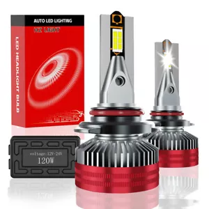 9005 Led Headlight Bulbs Kit High Low Beam Super Bright 6500K 40000lm 120w x2 - Picture 1 of 7