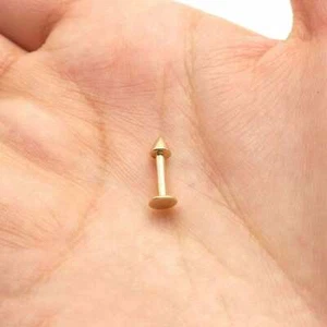 14K Weißgold Piercing Stachel Stecker 14G Lippenring - Bild 1 von 18