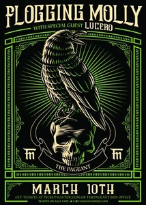 FLOGGING MOLLY / LUCERO ST. LOUIS 2019 CONCERT TOUR POSTER - Celtic Punk Music - Picture 1 of 1