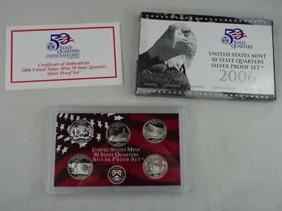 2006-S Silver Quarter Proof Set 5 Coins OGP & COA 90% US Mint Statehood - Image 1 of 4