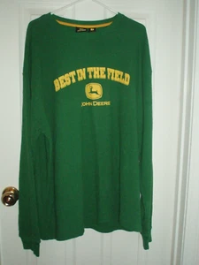 JOHN DEERE Green WAFFLE KNIT Long Sleeve Pull-Over Size XL BEST IN THE FIELD - Picture 1 of 4