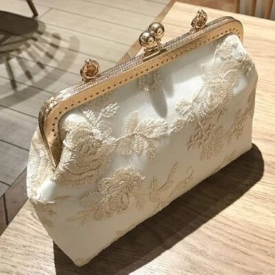 Borsa a mano formale in pizzo kimono - pochette retrò con cinturino per cerim... - Immagine 1 di 4