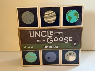 NEW Uncle Goose PLANET Blocks Educational Wooden Blocks Set of 9 Space USA Made - Image 1 of 2