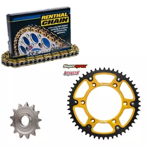 Kawasaki KX450F Gold Renthal R1 H/D Chain And Supersprox Stealth Sprocket Kit - Picture 1 of 1