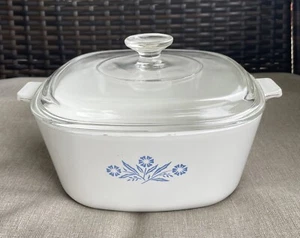 VINTAGE CORNING WARE Blue Cornflower 2 1/2 QT P -2 1/2-B WITH LID Very Rare 60’s - Picture 1 of 24
