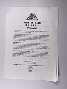 Alien Ant Farm Press Release Promotion Original 4th February 2002 - Picture 1 of 12