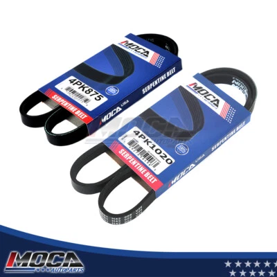 Juego de 2 correas de transmisión Serpentine para Kia Sephia 1995-1997 1,8 L 4PK875 4PK1020 Foto 1 de 4