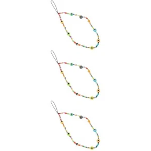 3 Pack Devil's Chain Cute Phone Cell Charm Beaded Strap - Zdjęcie 1 z 12