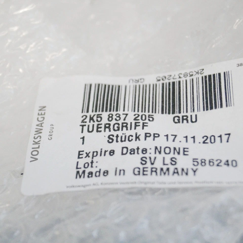 全新 大众 CADDY MK4 后部 左外门把手 2K5837205GRU — 第 1/4 张图片