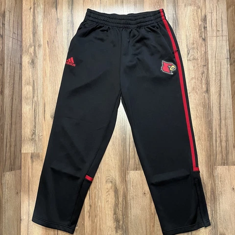Louisville Cardinals Adidas Aeroready Athletic Pants Men's Size Large Black/Red Cover