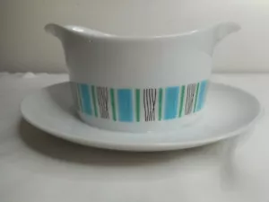 Vintage MCM 1960s Harmony House Scandia pattern Gravy Boat / Saucer - Picture 1 of 4