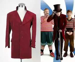 Giacca cappotto rosso Willy Wonka & the Chocolate Factory vita quotidiana festa di Halloween - Foto 1 di 5