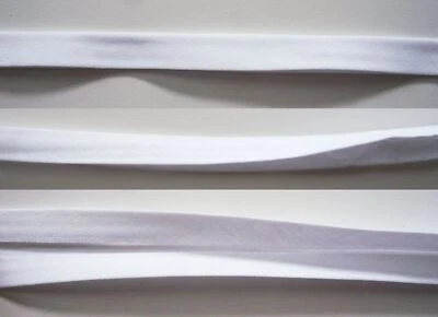 10 Yds. White 1/2" Double Fold Bias Tape Firm Poly/Cotton F-78 - Image 1 of 2