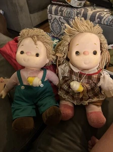 1980s Ice Cream Dolls J. Shin Boy & Girl Yarn Hair With Ice Cream Cone Necklace - Picture 1 of 5