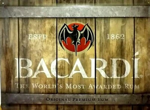 PLAQUE METAL vintage BACARDI RHUM  - 40 x 30 cm  - Foto 1 di 1