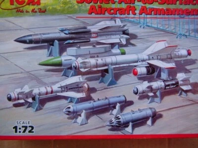 ICM   1/72  SOVIET AIR TO SURFACE AIRCRAFT WEAPONS NEW - Immagine 1 di 4