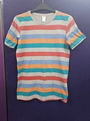 Camiseta informal a rayas de mezcla de algodón cómoda talla L 14 Foto 1 de 3