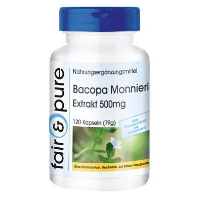 EQUO E PURO Estratto di Bacopa Monnieri 500 mg - 120 capsule, vegan, 20% bacosidi | fair ...
