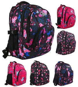 Boys Girls Stylish Butterfly Hearts Backpack Rucksack Bag School Camping Sports - Picture 1 of 9